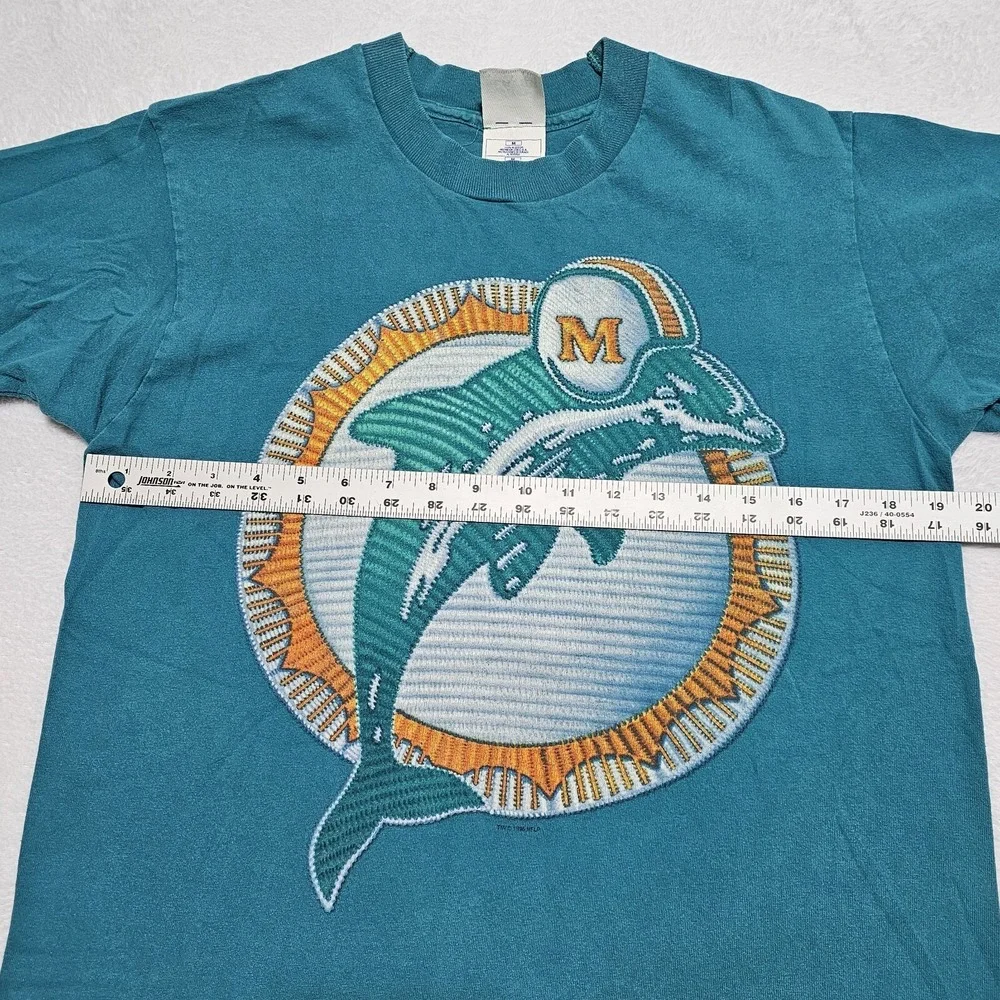 Vtg Miami Dolphins 90's Pro Player T Shirt Mens M NFL Old Logo Single Stitch - Picture 9 of 10